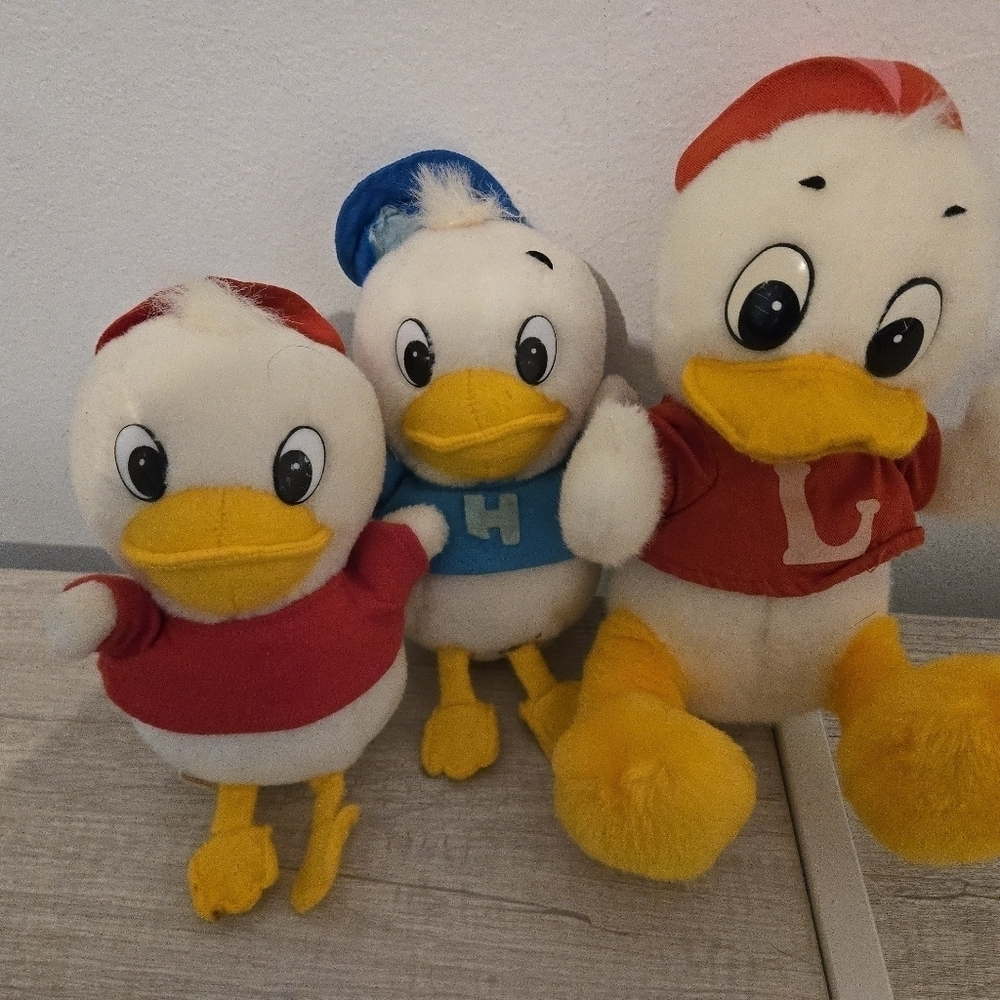 Vintage Disney Duck Tales Dewey Louie Plush Stuffed Animal Collectible Toys TOMY